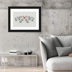 Radial Network with Red Hub Wall Art