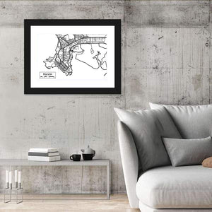 Darwin City Map Wall Art