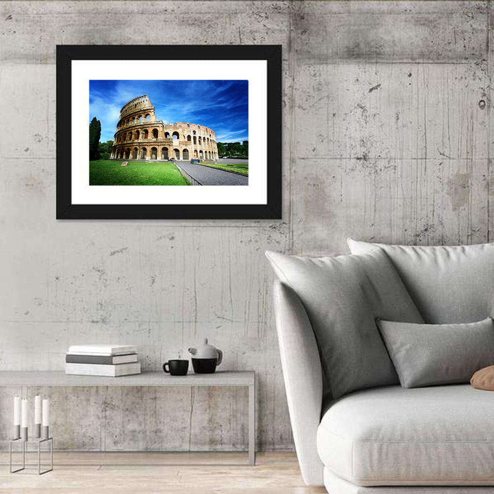 Colosseum in Rome Wall Art in a room, landscape