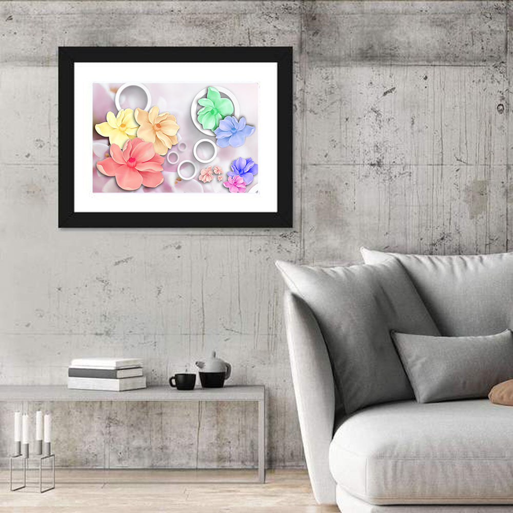 Layered Floral Circles Wall Art