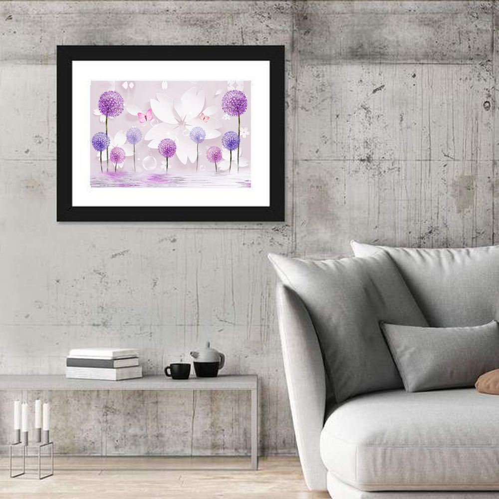 Eastern Floral Ornament Wall Art in a room, landscape