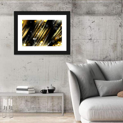 Black and Gold Diagonal Lights Wall Art