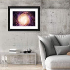 Spiral Galaxy with Golden Core Wall Art
