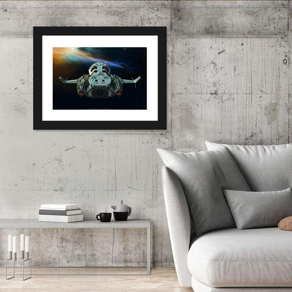 Starship Closeup Wall Art in a room, landscape
