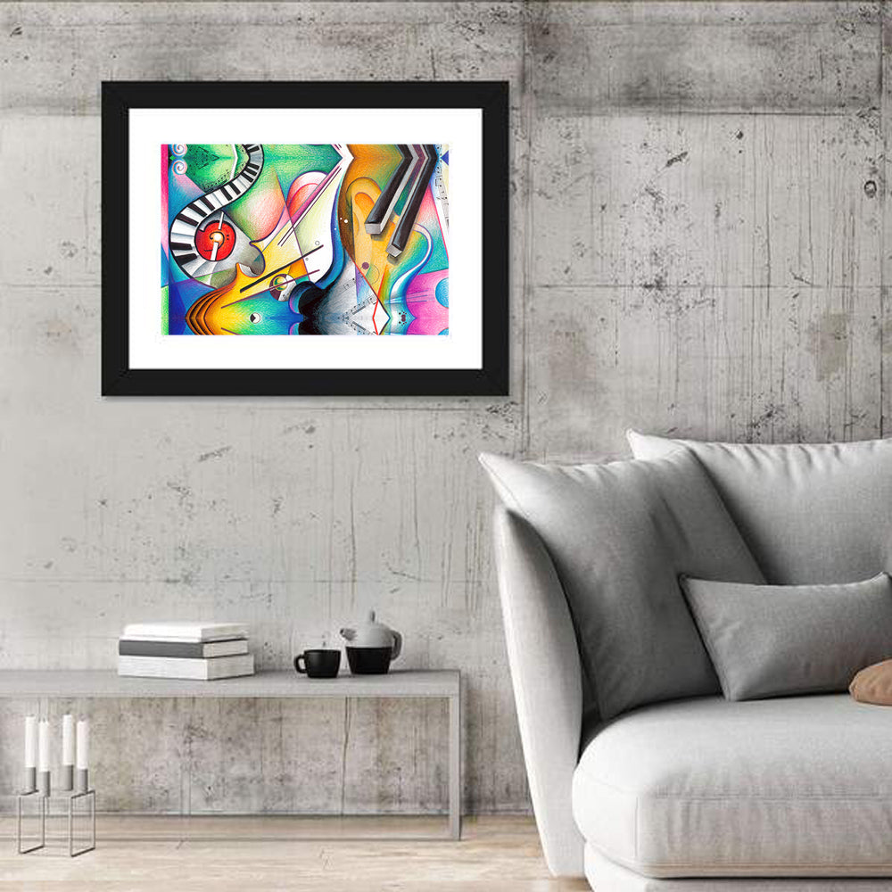 Hand Drawn Music Concept Wall Art
