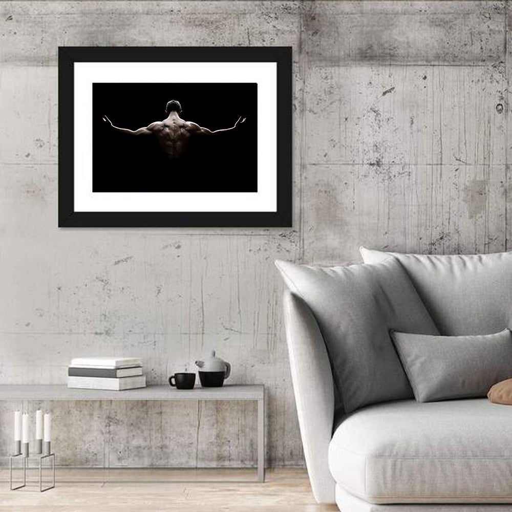 Muscular Back with Nautical Star Tattoos Wall Art