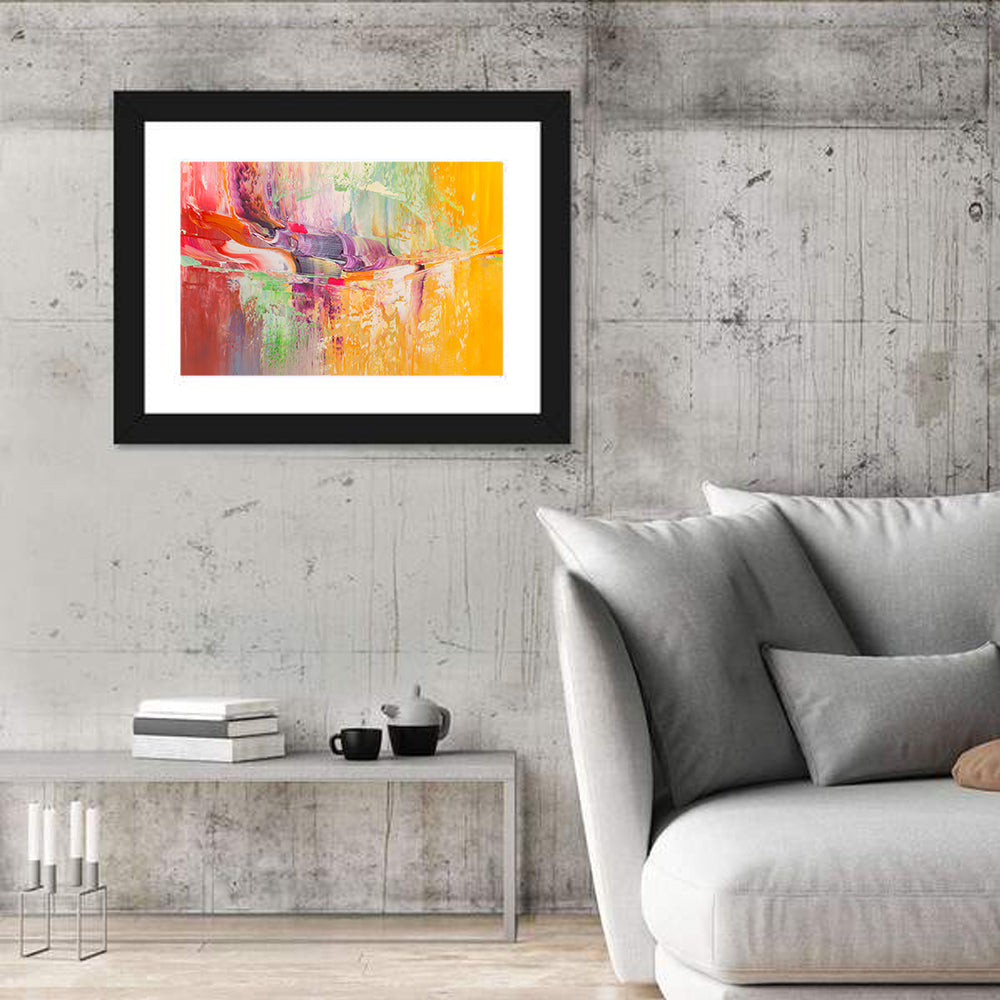 Palette Knife Strokes Wall Art in a room, landscape