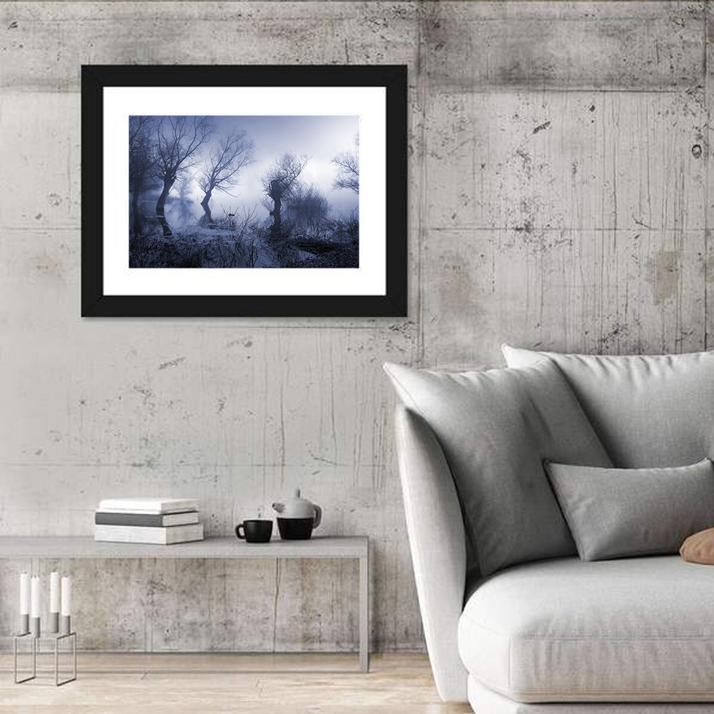 Spooky And Foggy Landscape Wall Art