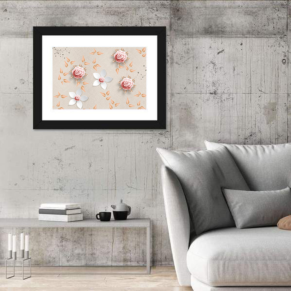 Jeweled Rose Floral Illustration Wall Art