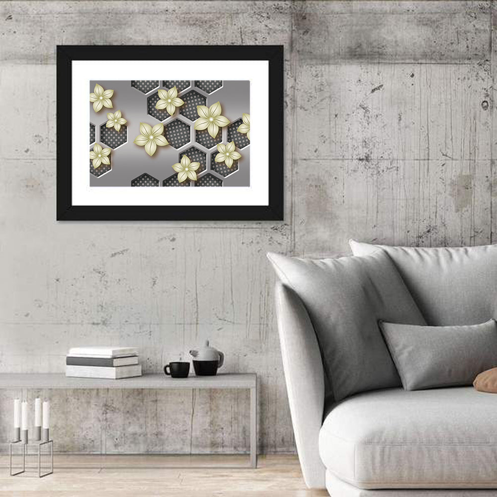 Honeycomb 3d Flower Mural Wall Art