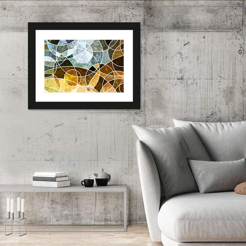 Weathered Geometric Mosaic Wall Art