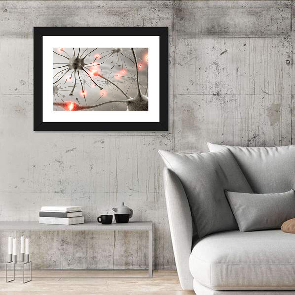 Hardwired Neurons with Glowing Synapses Wall Art