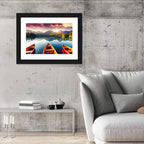 Three Boats on Slovak Mountain Lake Wall Art