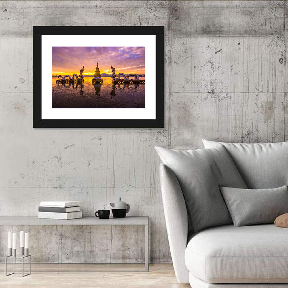White Naga at Kwan Phayao Wall Art in a room, landscape