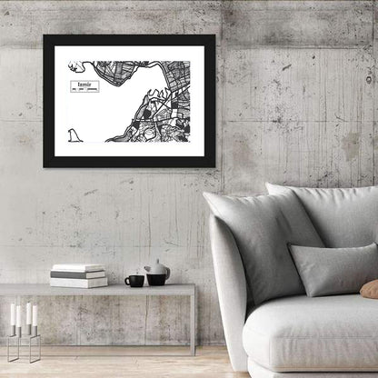 Izmir City Map Turkey Wall Art