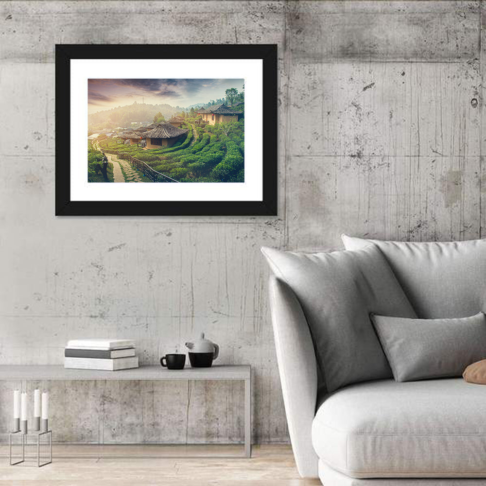 Sunrise at Lee Wine Rak Thai Wall Art in a room, landscape