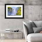 Mossy Skógafoss Waterfall Wall Art