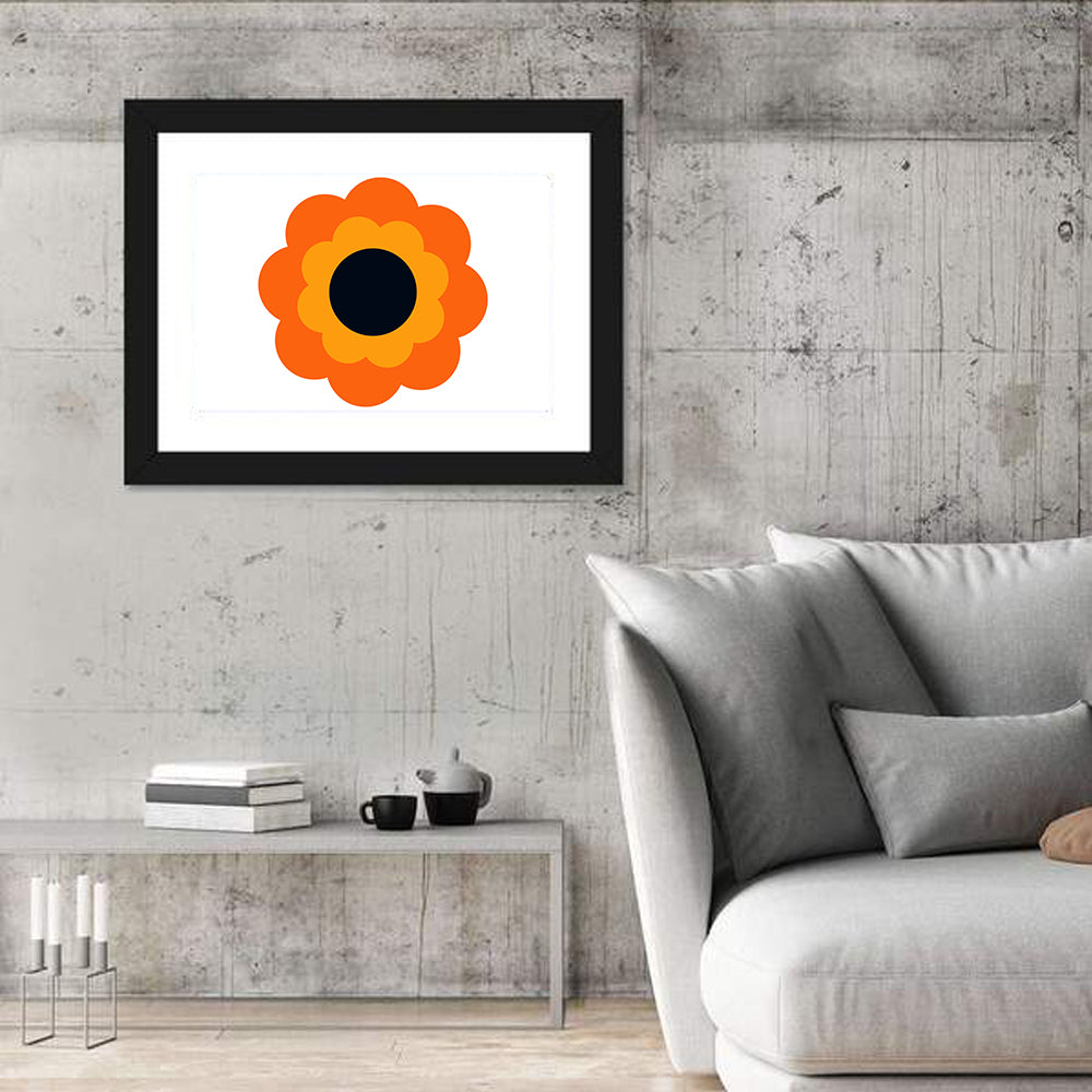 Geometric Sunflower Study Wall Art in a room, landscape