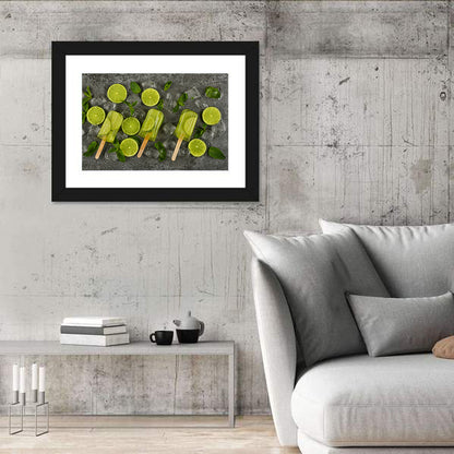 Frozen lime & Mint Ice Popsicles Wall Art