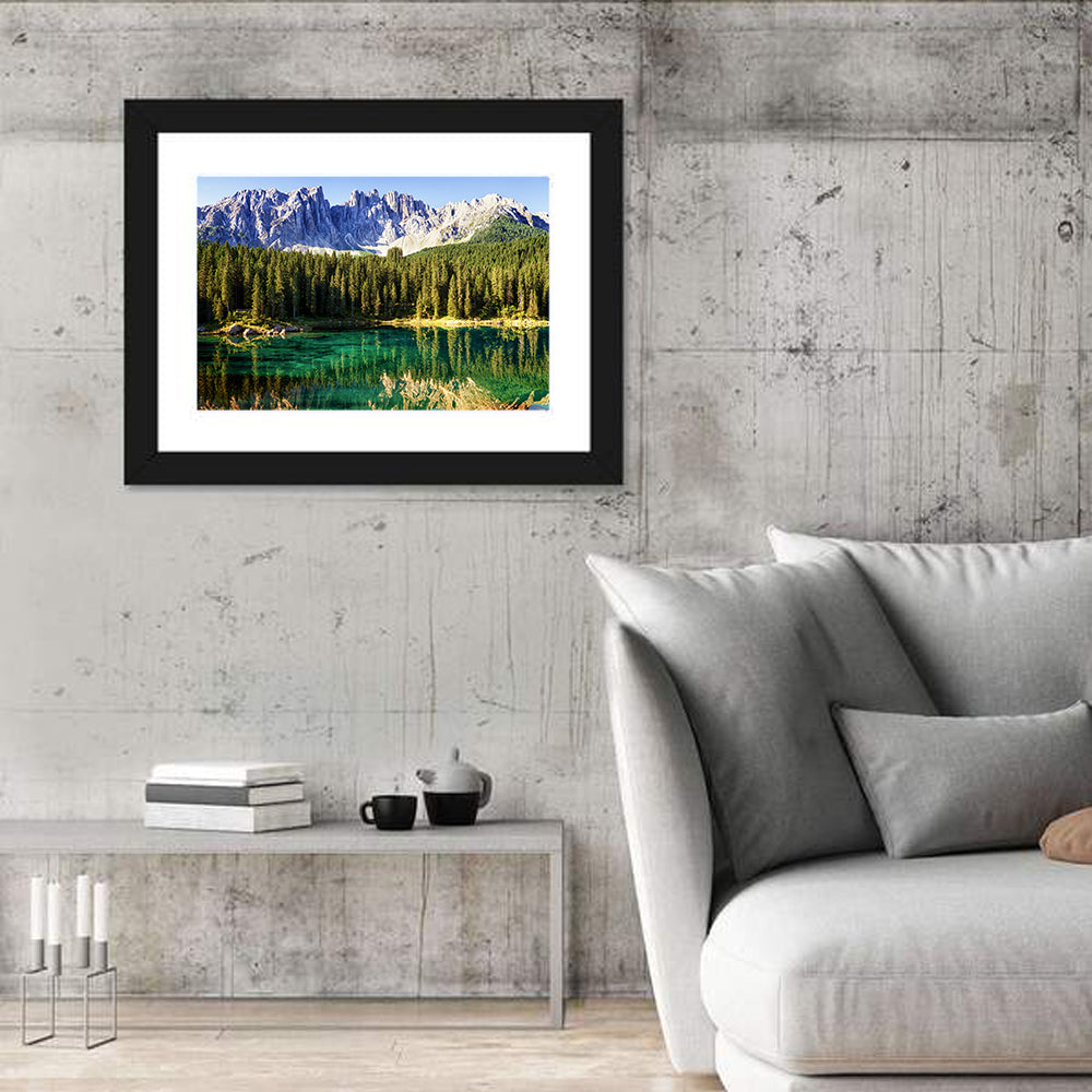Karer Lake, Dolomites Wall Art in a room, landscape