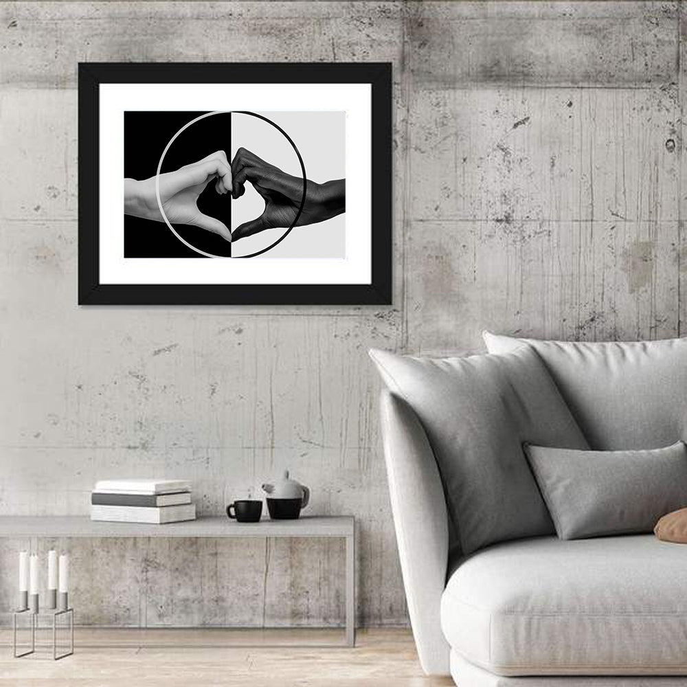 Hands Forming Heart Circle Wall Art