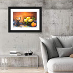 Lemons and Peach Still Life Wall Art