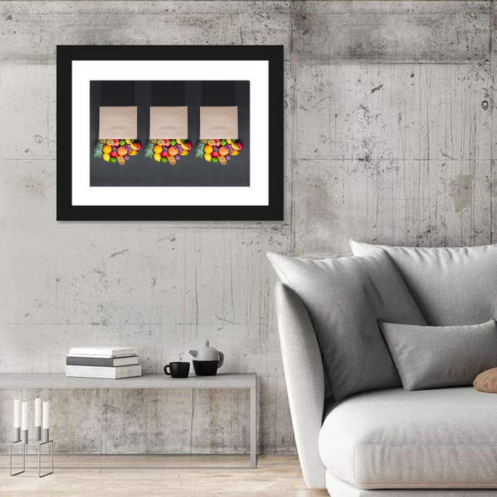 Three Paper Bags of Fruit Wall Art