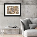 Golden Floral Geometry Wall Art