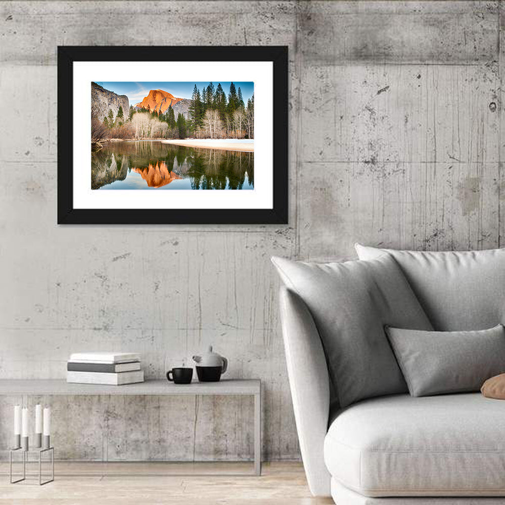 Half Dome Reflection, Yosemite Wall Art in a room, landscape