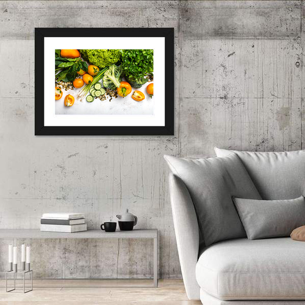 Fresh Vegetable Flat Lay Wall Art