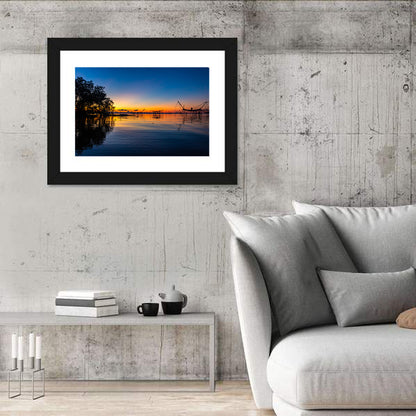 Chinese Fish Nets During Sunrise Thailand Wall Art
