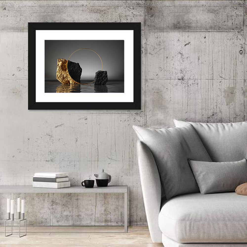 Golden Cobblestone Ring Wall Art