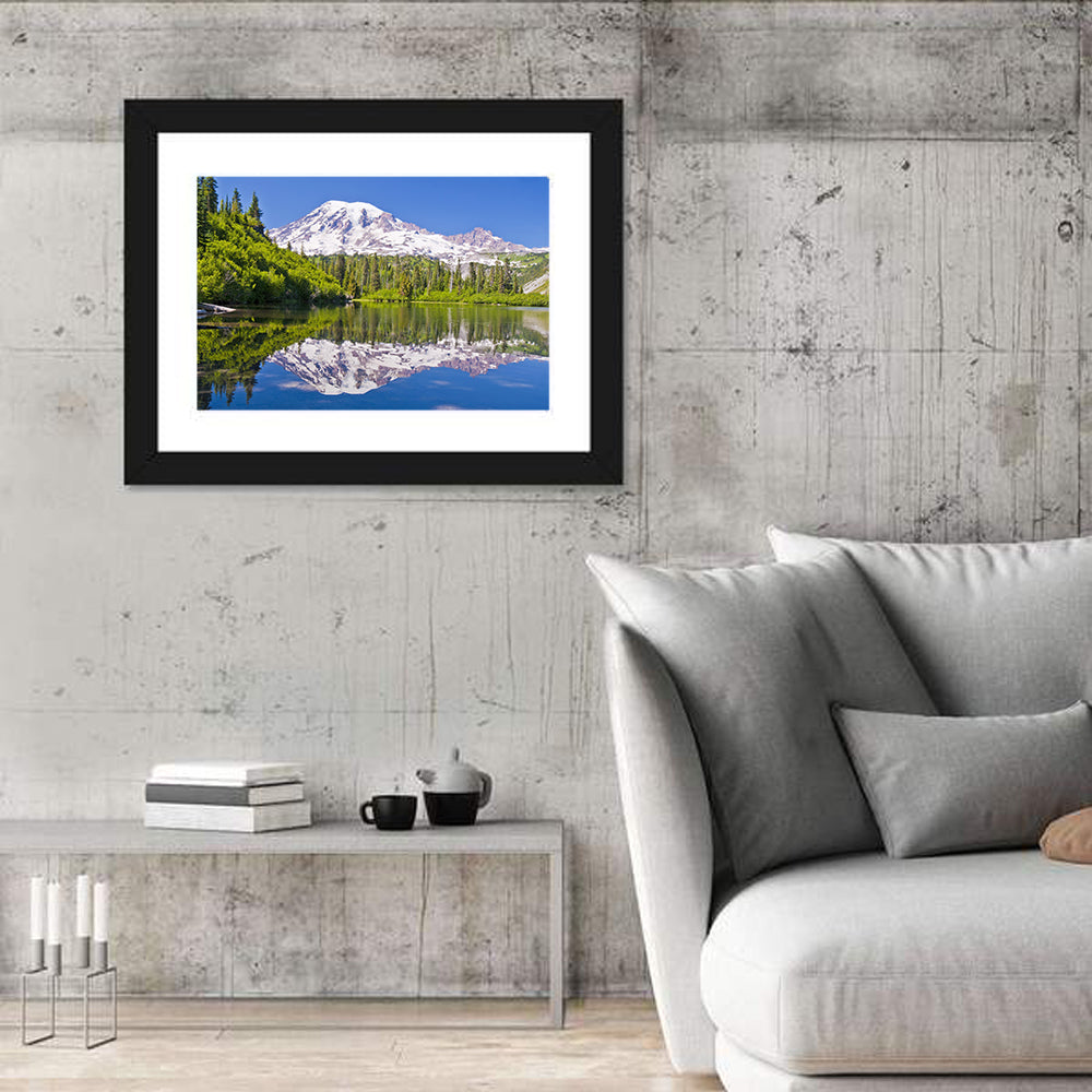 Mount Rainier at Bench Lake Wall Art in a room, landscape