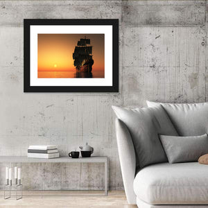 Sailing Ship In Evening Wall Art