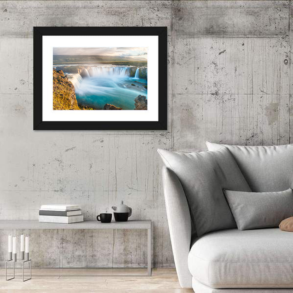 Scenic Godafoss Waterfall Wall Art