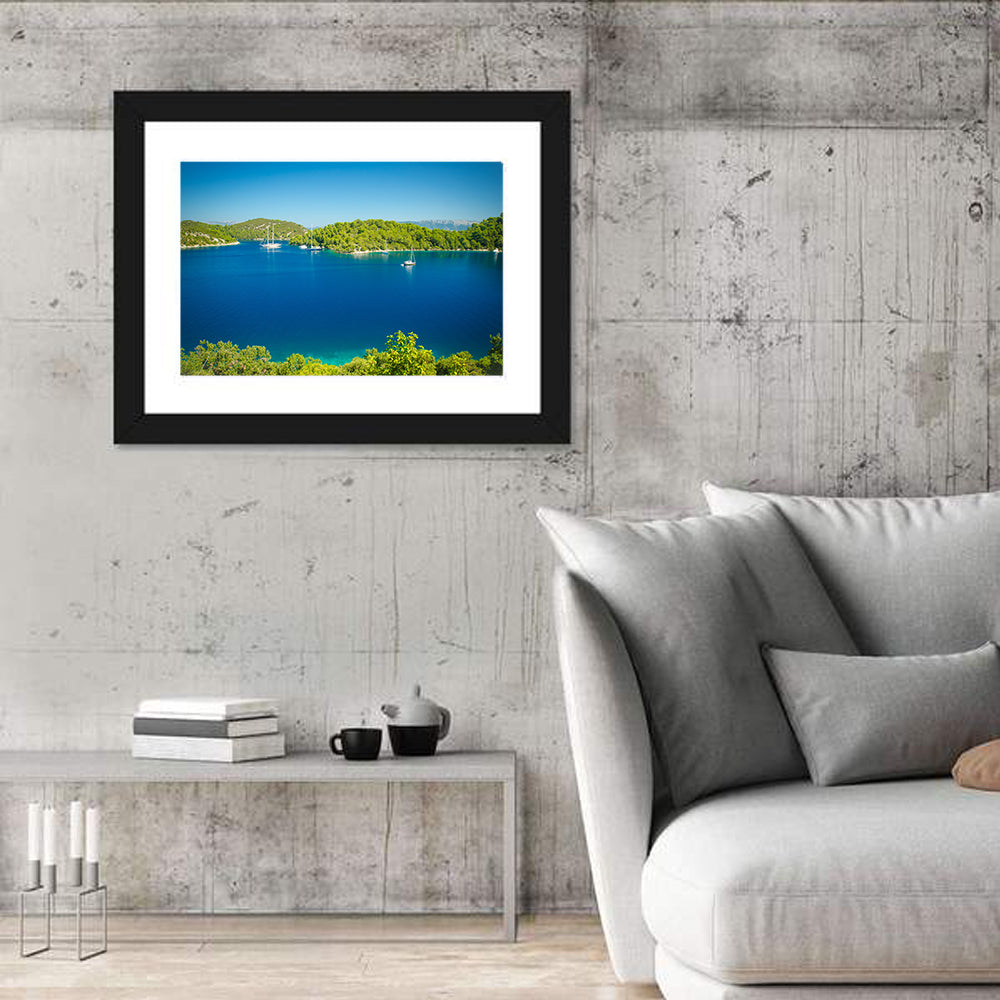 Mljet Coastline Croatia Wall Art in a room, landscape