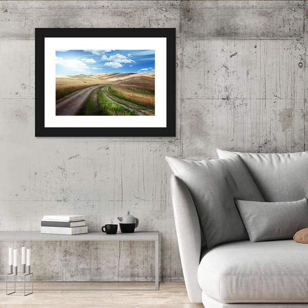 Dirt Road Through Tuscany Wall Art