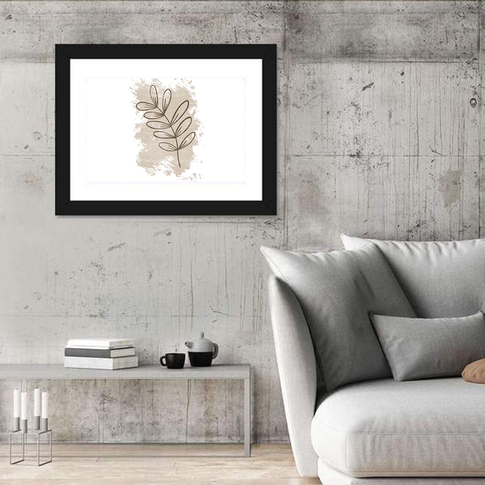 Centered Leaf Study Wall Art in a room, landscape