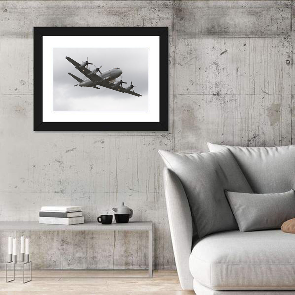 Turboprop Maritime Patrol Aircraft Wall Art in a room, landscape