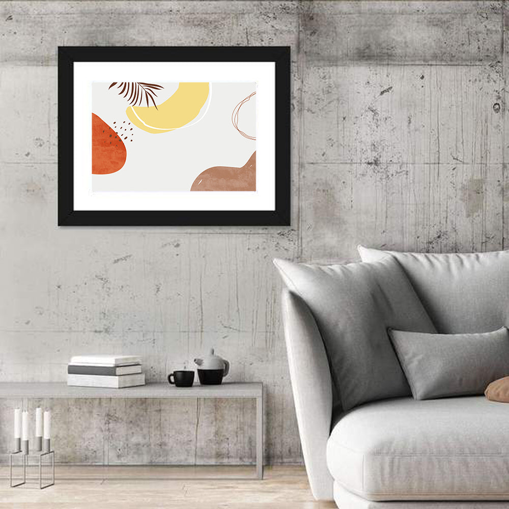 Nordic Palm Leaf Abstract Wall Art in a room, landscape
