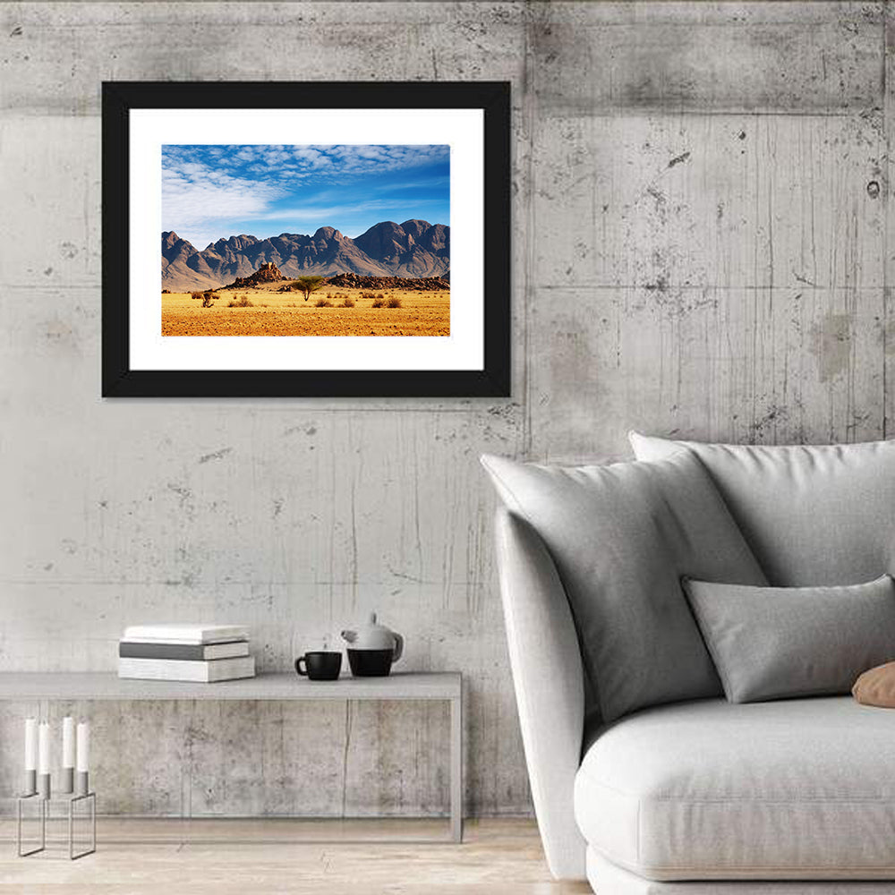 Namib Desert Rocks Wall Art in a room, landscape