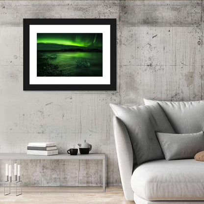 Flash Of Aurora Polaris Above Water Wall Art