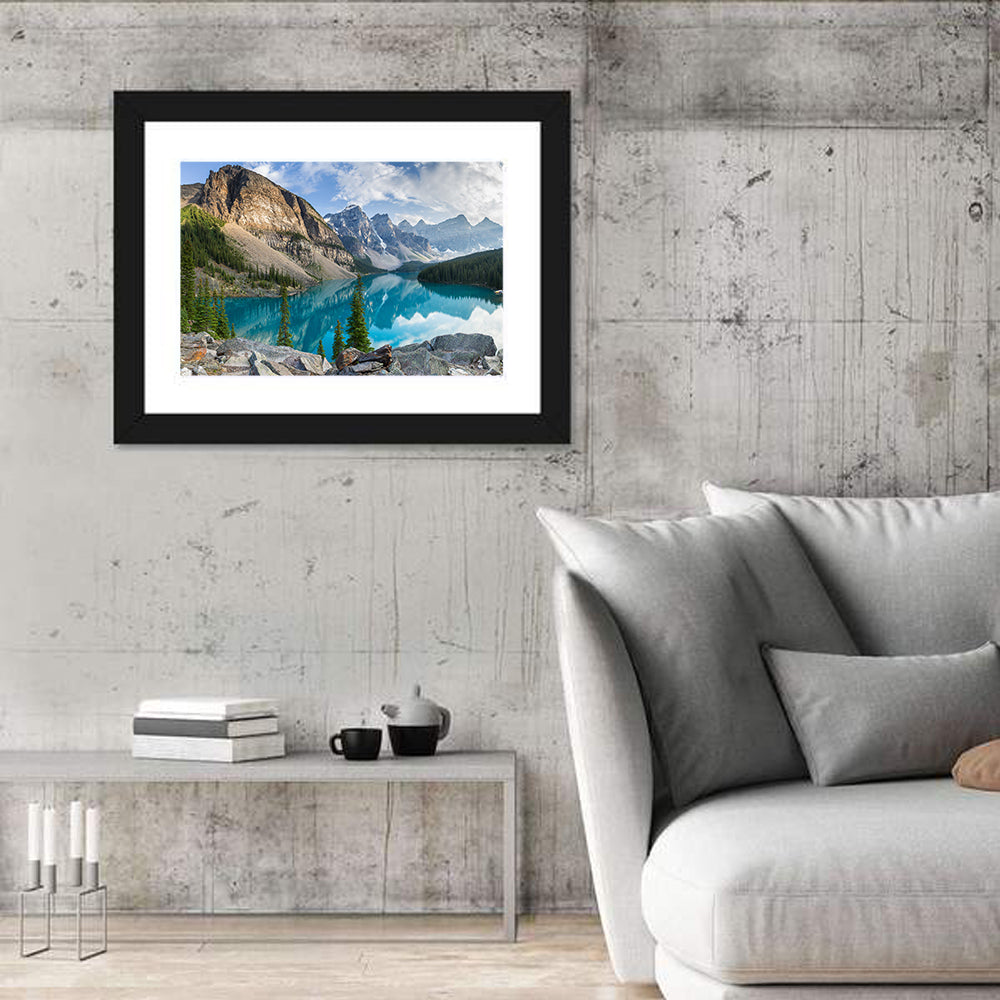 Moraine Lake, Lake Louise Wall Art in a room, landscape
