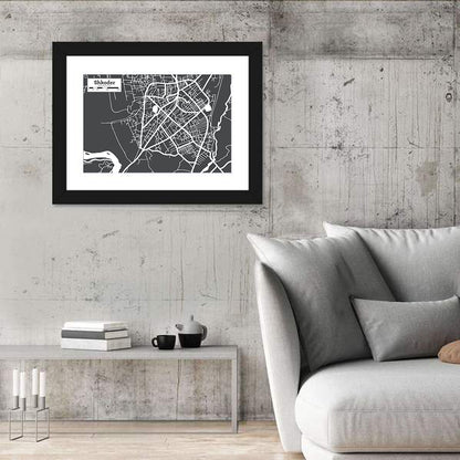 Shkoder City Map Albania Wall Art