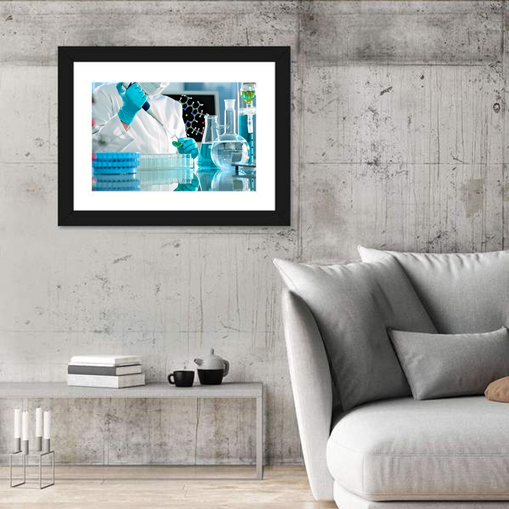 Scientist Using a Pipette Wall Art
