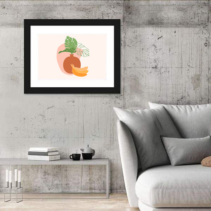 Monstera and Bananas Still Life Wall Art