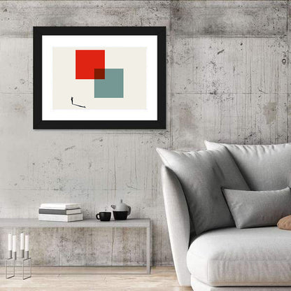 Silhouette with Overlapping Squares Wall Art