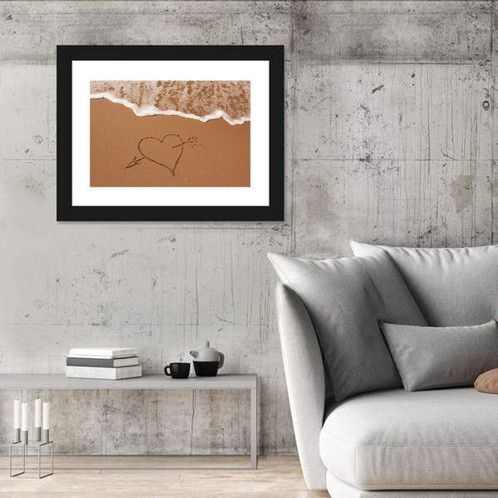 Heart in the Sand Wall Art in a room, landscape