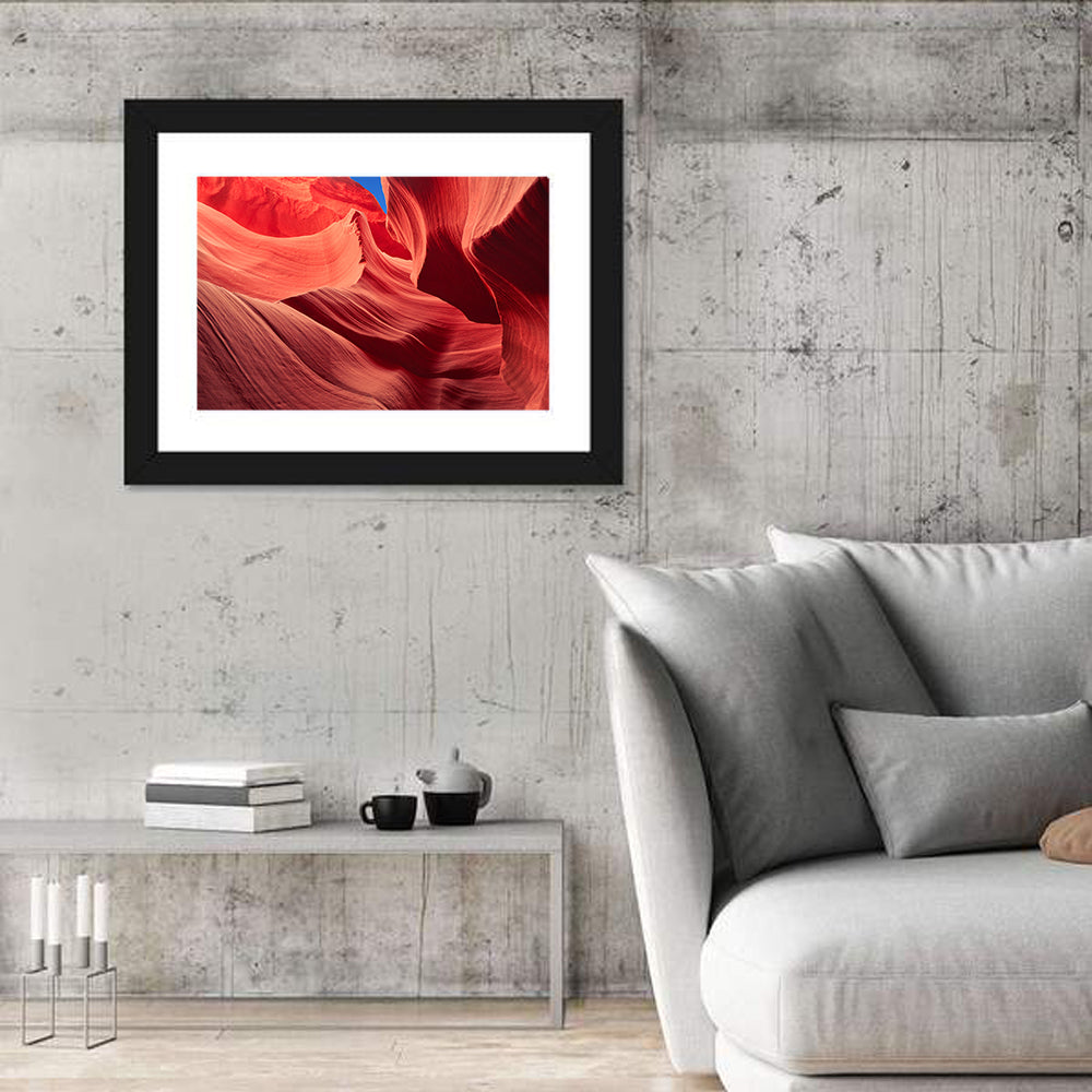 Antelope Canyon Sandstone Curves Wall Art in a room, landscape
