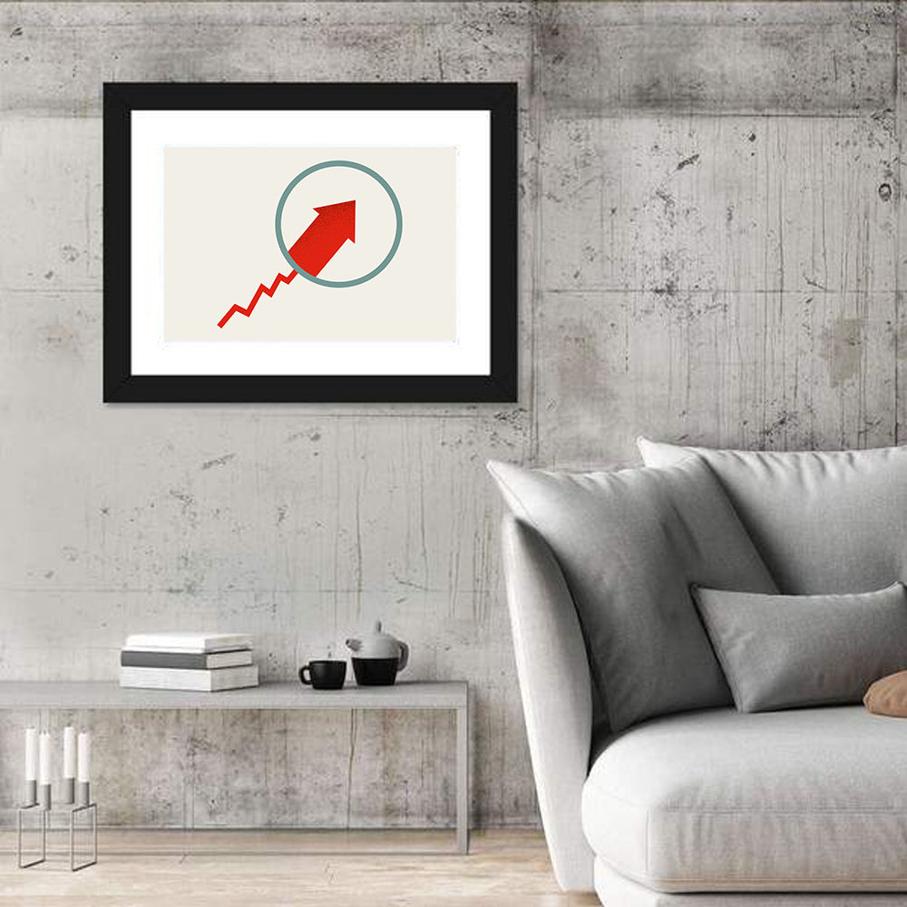Market Growth Arrow Wall Art in a room, landscape